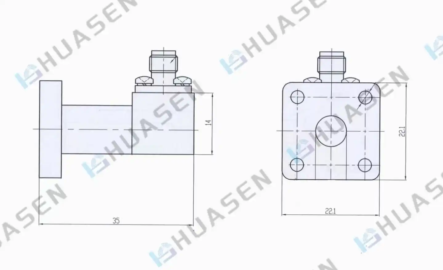 Circular Waveguide to Coaxial Adapter-b-a