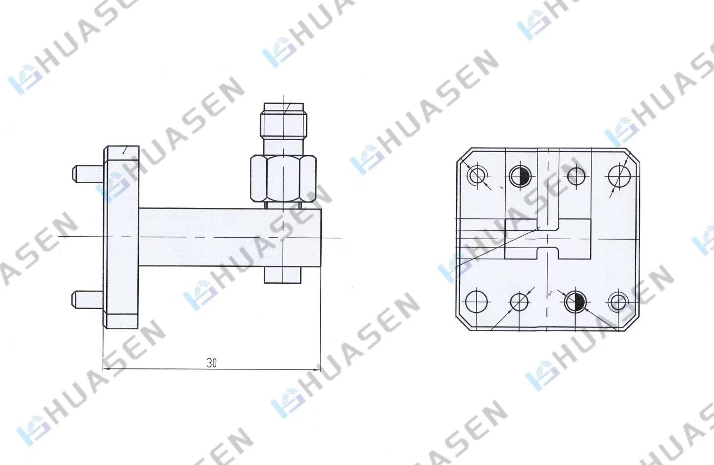Double Ridged Waveguide to Coaxial Adapter Double Ridged Waveguide to Coaxial Adapter