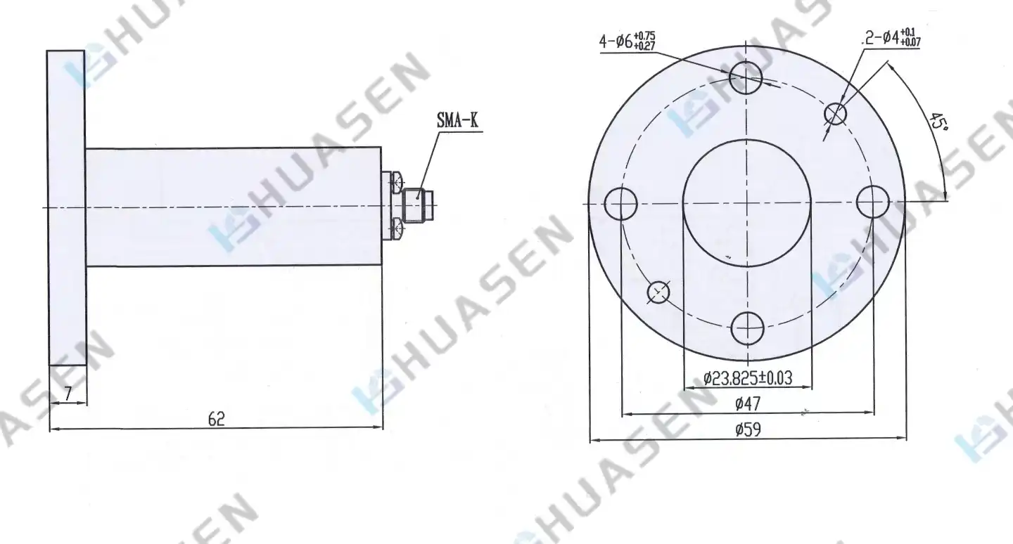 End Launch Waveguide to Coaxial Adapter-c