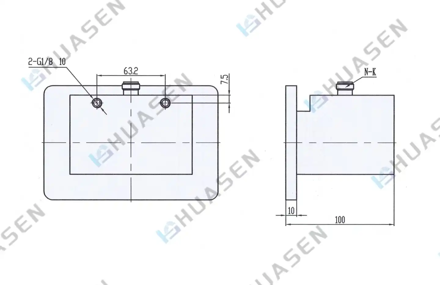 Water Cooled Waveguide to Coaxial Adapter-n